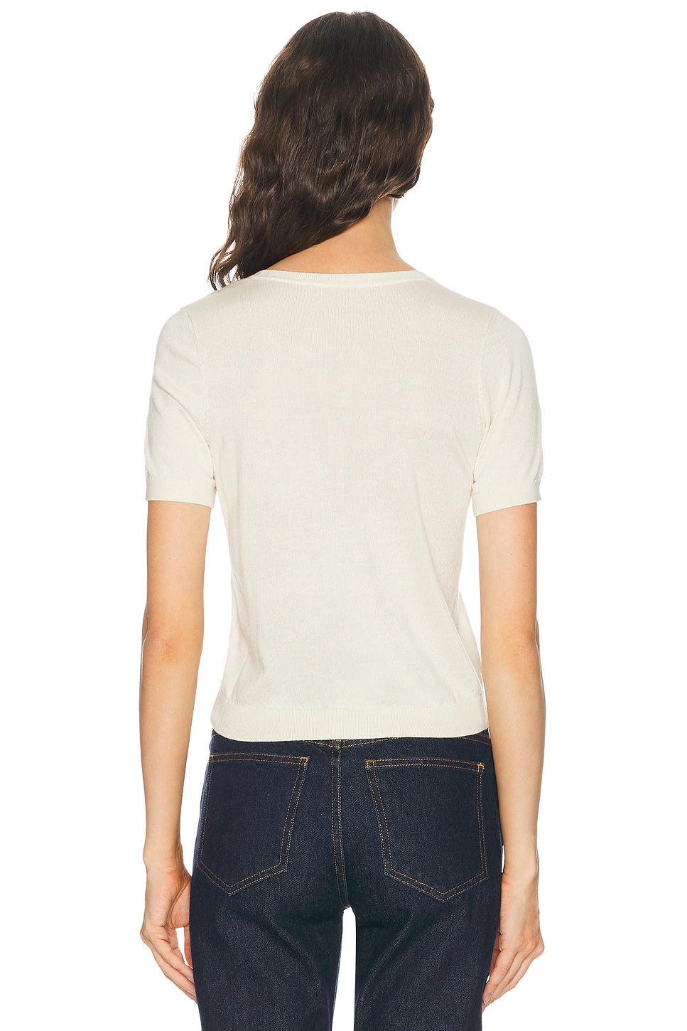 Silk Cashmere V-Neck Knit Tee