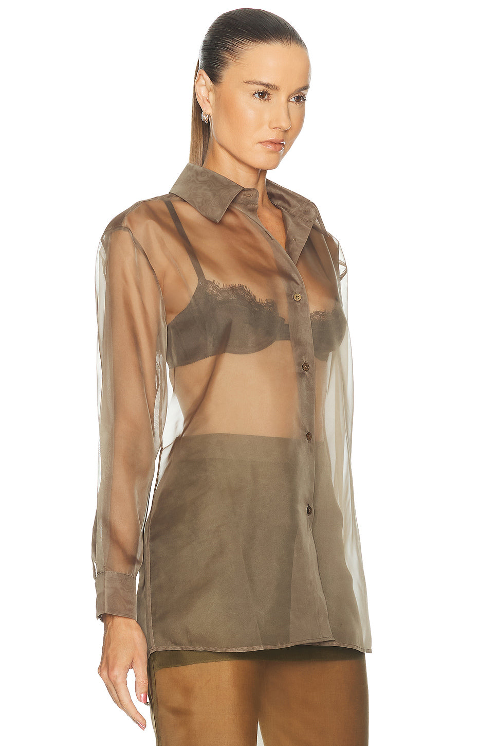 Organza Button Up Shirt