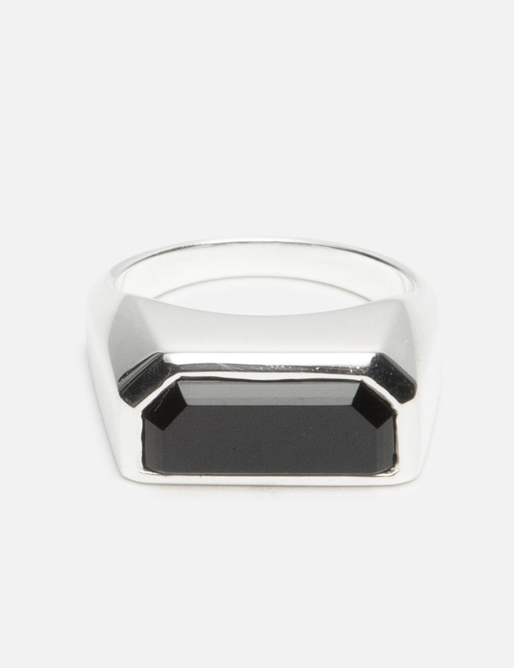 HALF CUT ONIX SIGNET RING