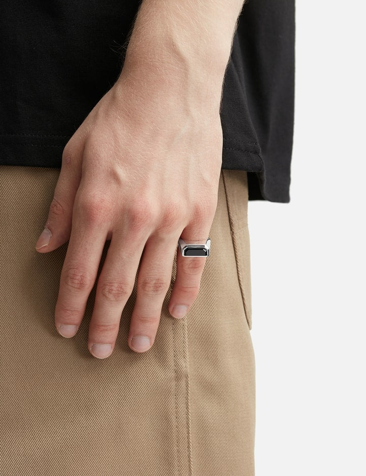 HALF CUT ONIX SIGNET RING