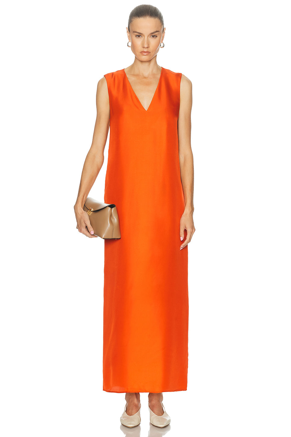 V Neck Silk Dress