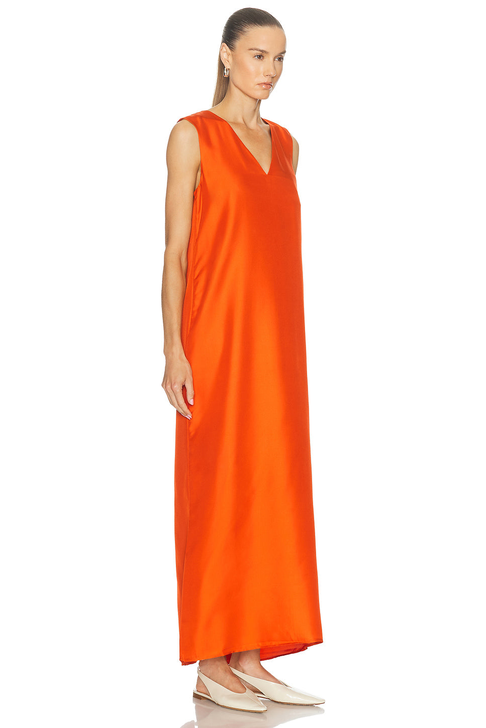 V Neck Silk Dress
