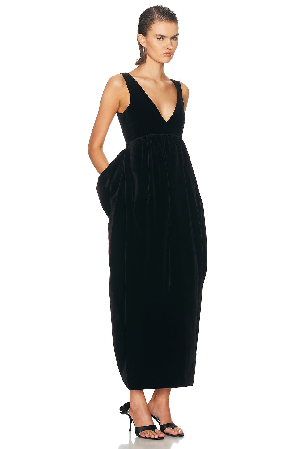 Sculptural Volume Velvet Dress