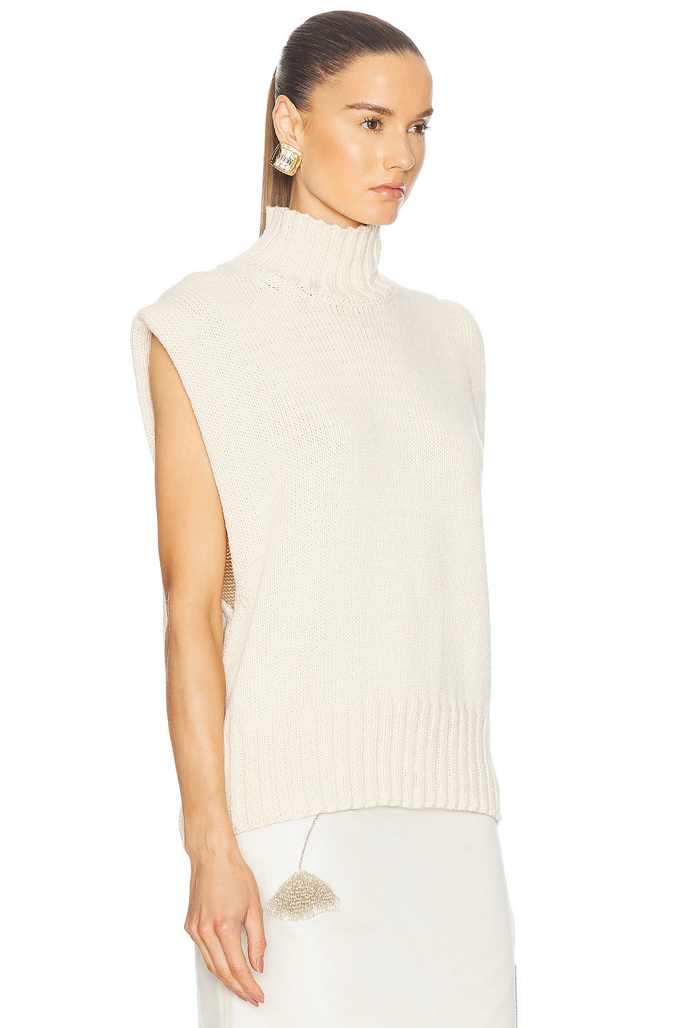 Cashmere Cotton Turtleneck Vest