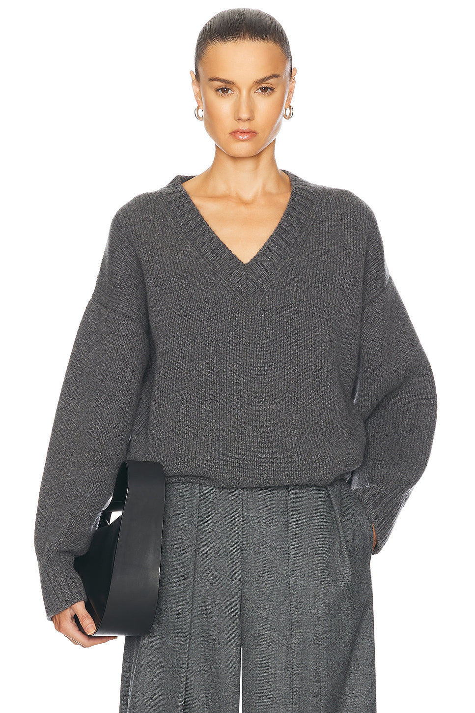 Compact Knit V Neck Sweater