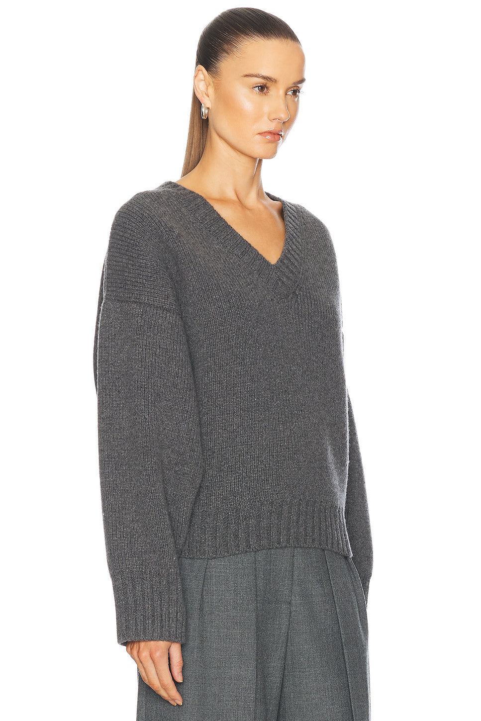 Compact Knit V Neck Sweater