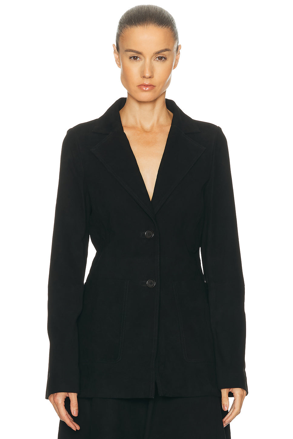 Suede Cinched Blazer