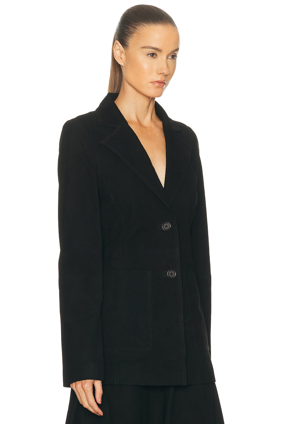 Suede Cinched Blazer
