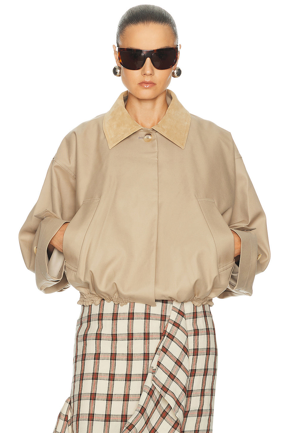 Suede Collar Blouson Jacket