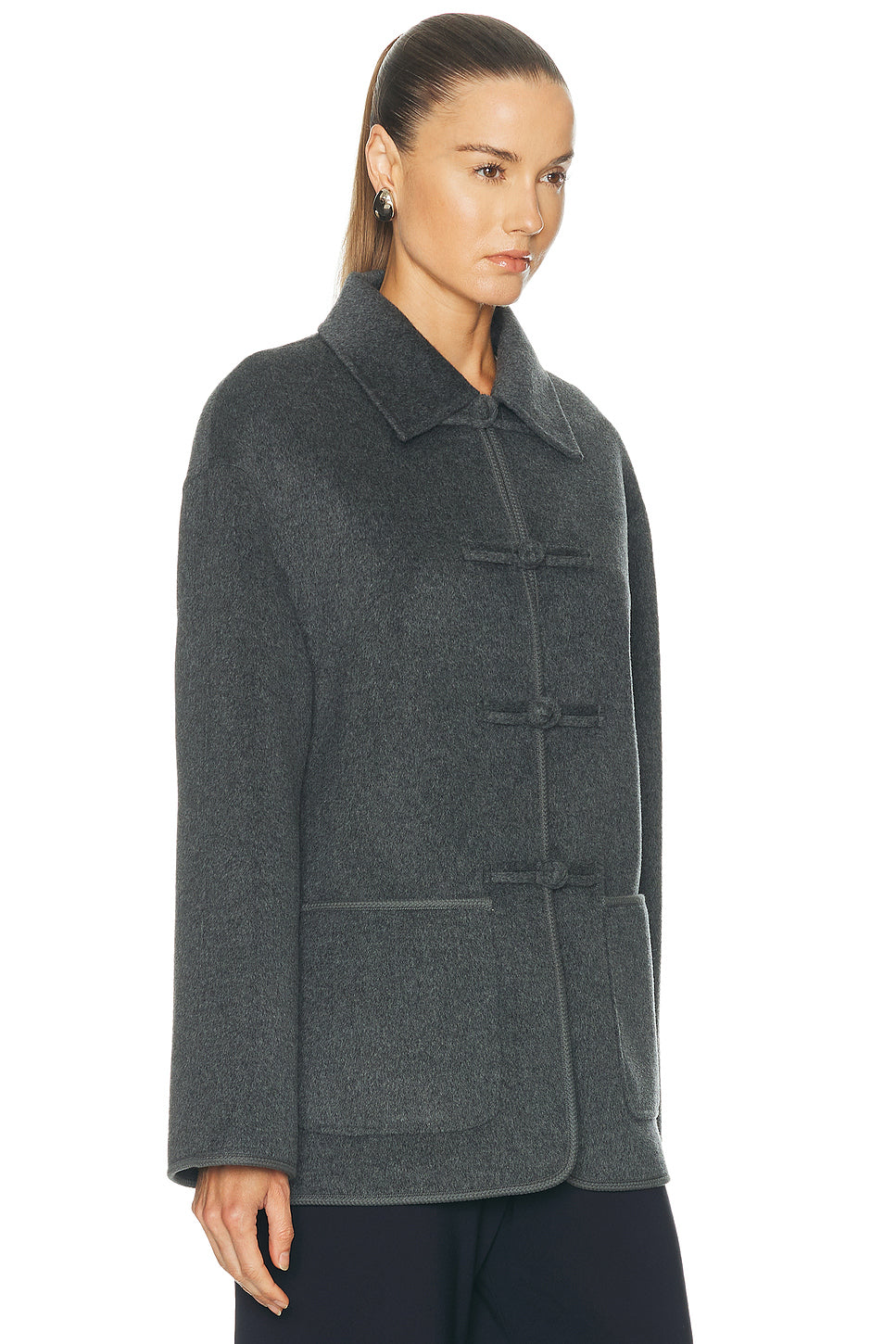 Double Faced Wool Pankou Closure Jacket