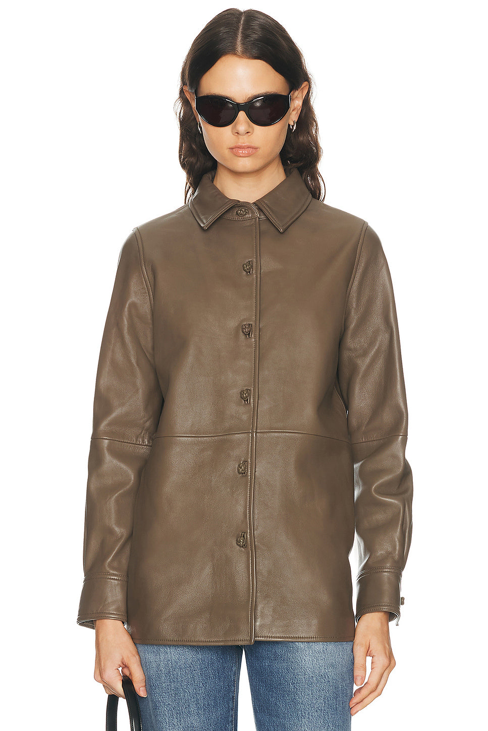 Leather Pankou Closure Overshirt
