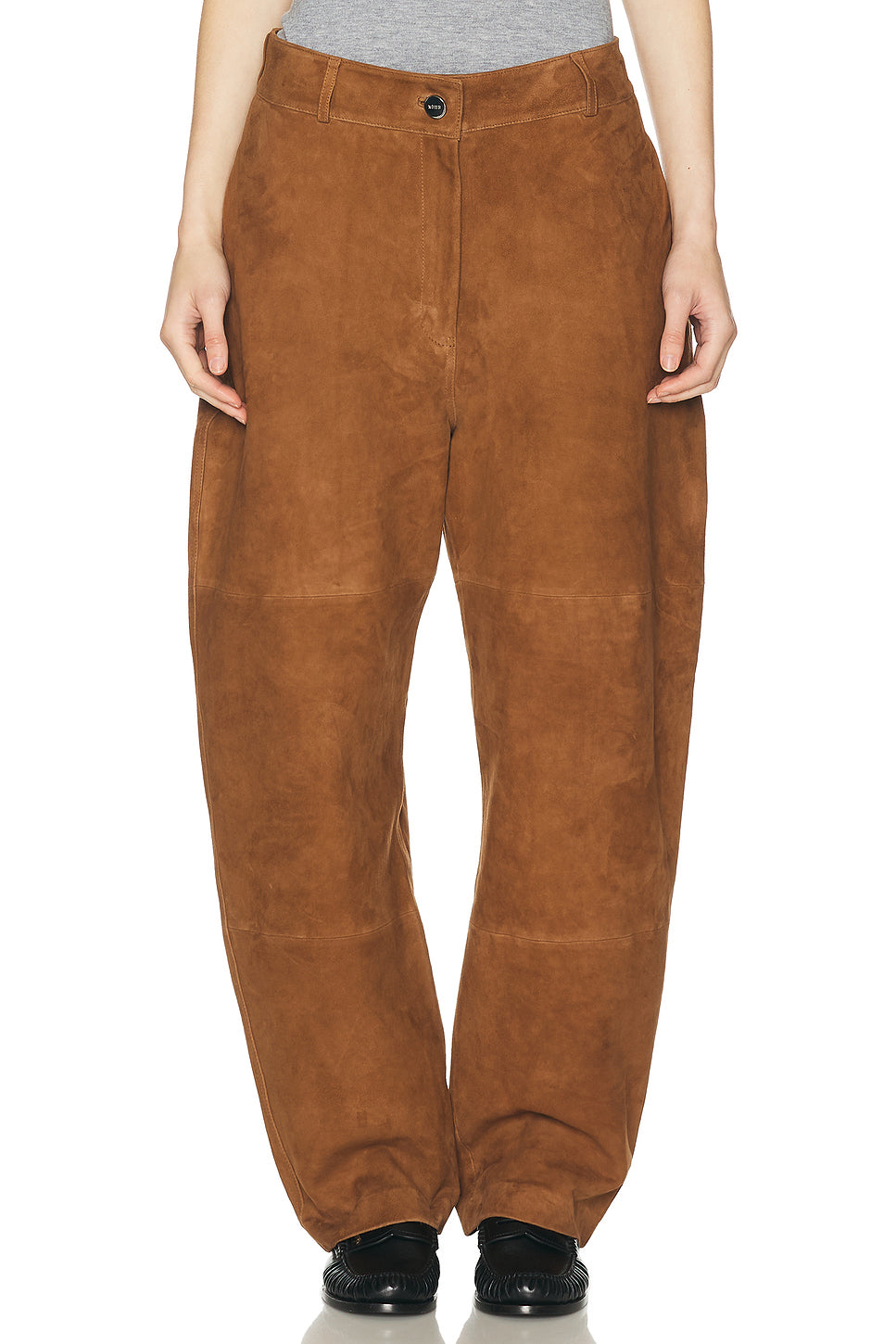 Relaxed Fit Suede Trouser