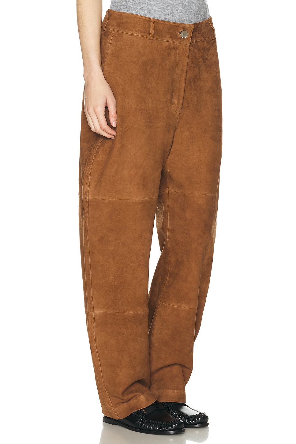 Relaxed Fit Suede Trouser