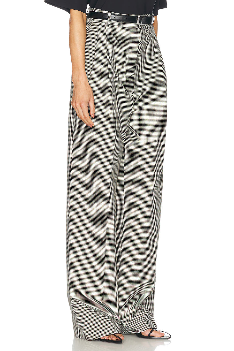 High-waist Tailored Mini Check Trouser