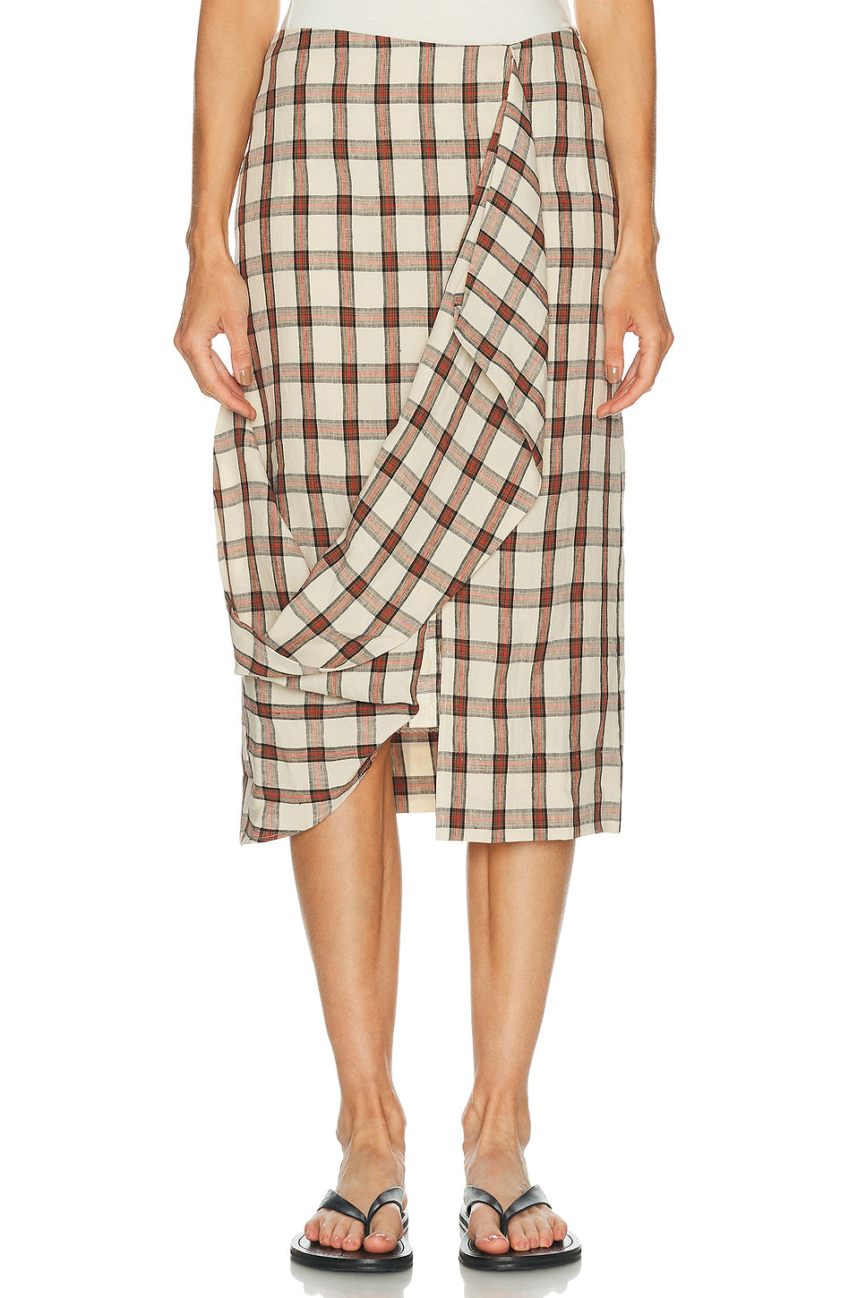 Draped Check Skirt