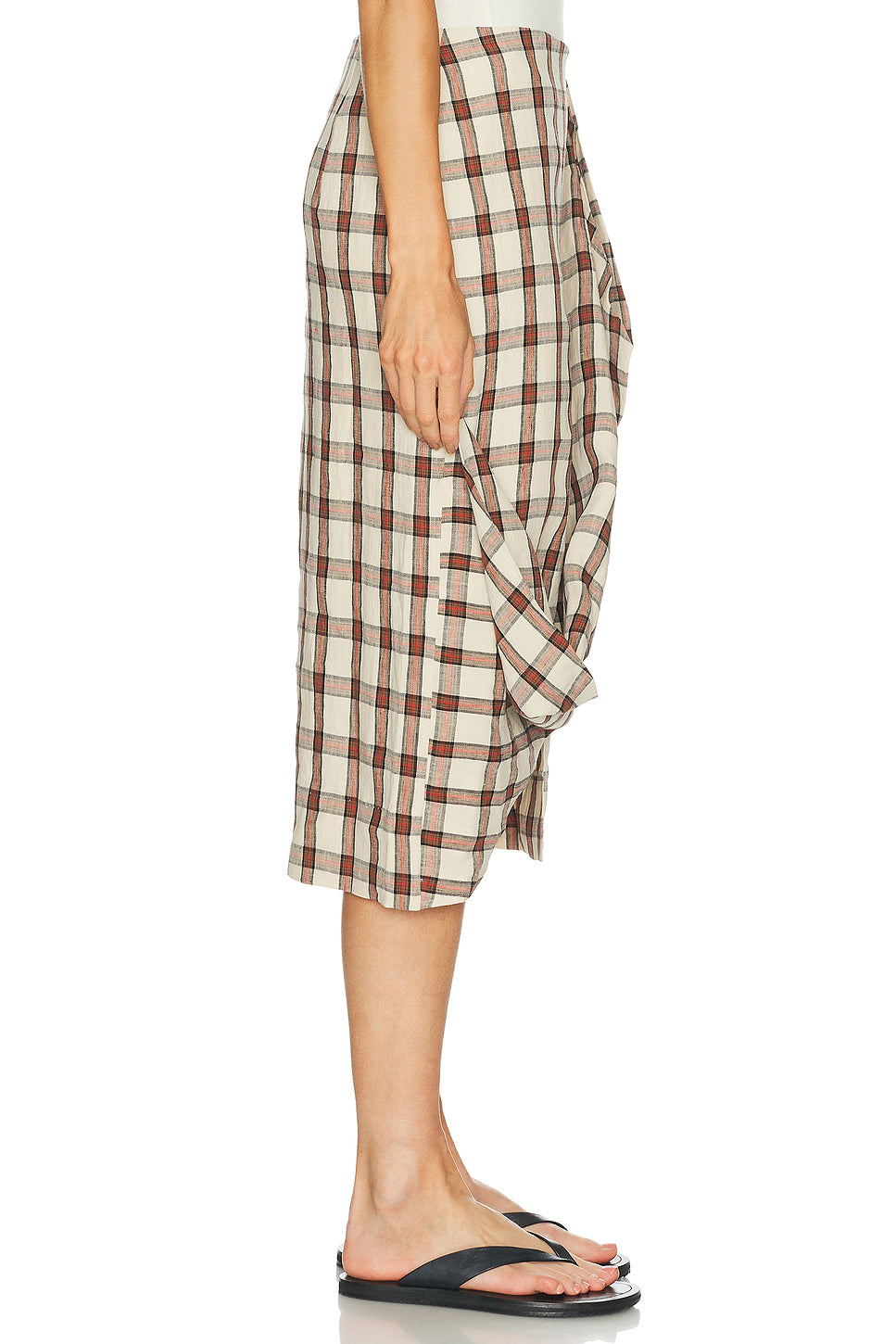 Draped Check Skirt