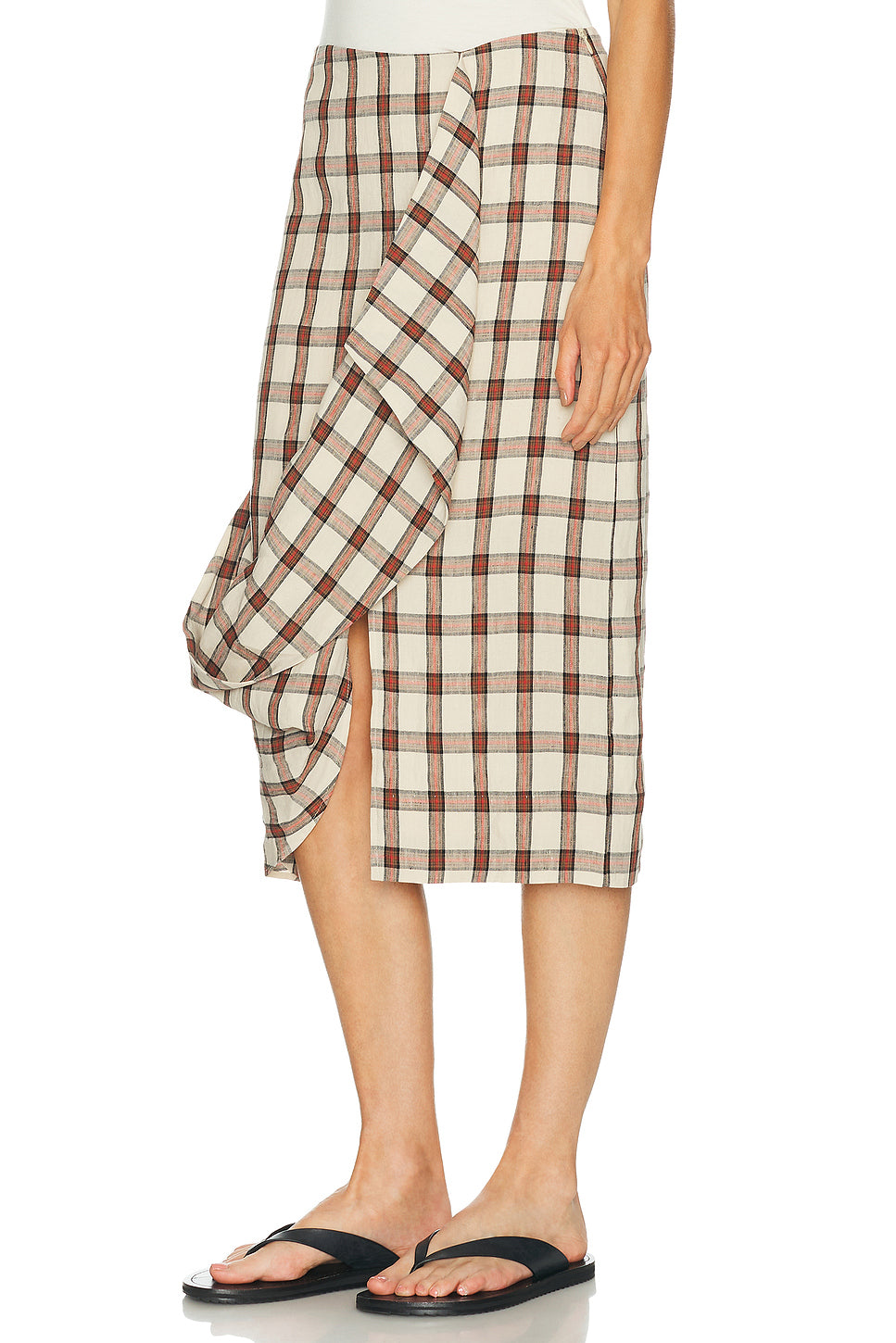 Draped Check Skirt