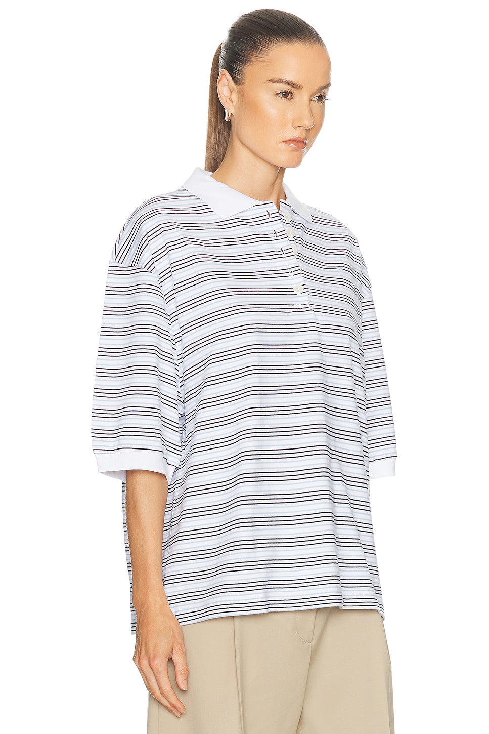 Striped Oversized Polo Top