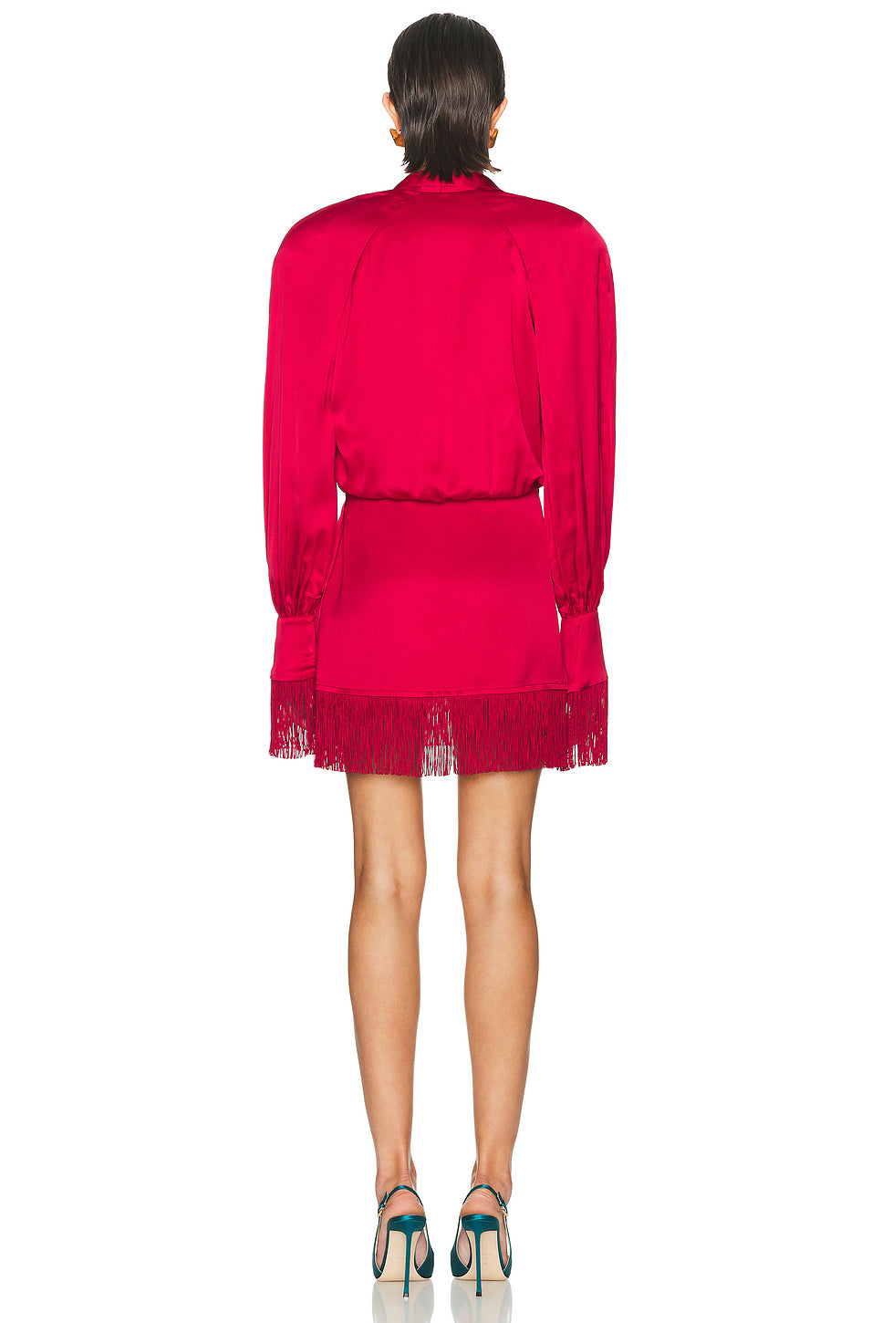 Satin Fringe Mini Dress