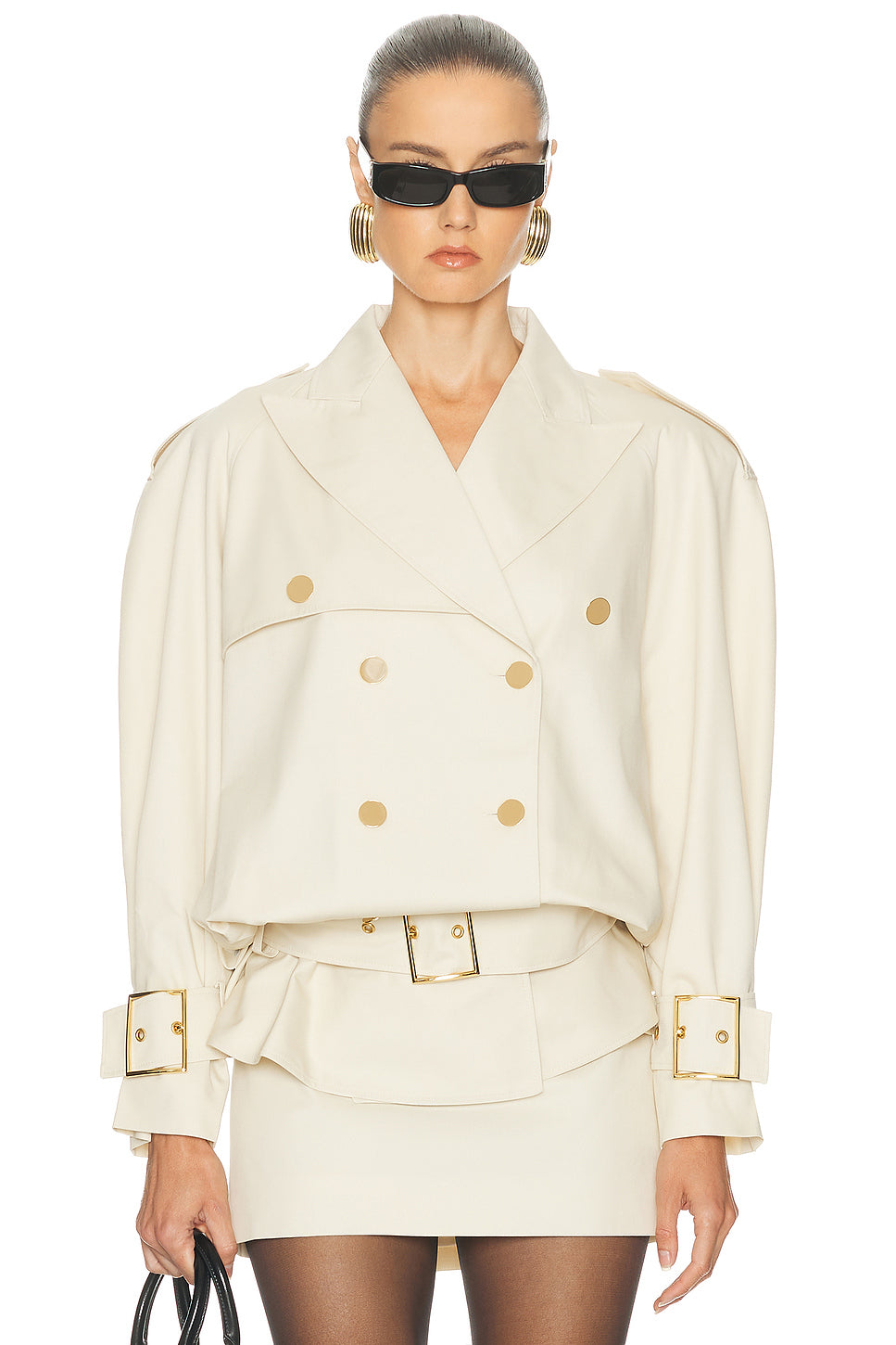 Faux Leather Belted Jacket