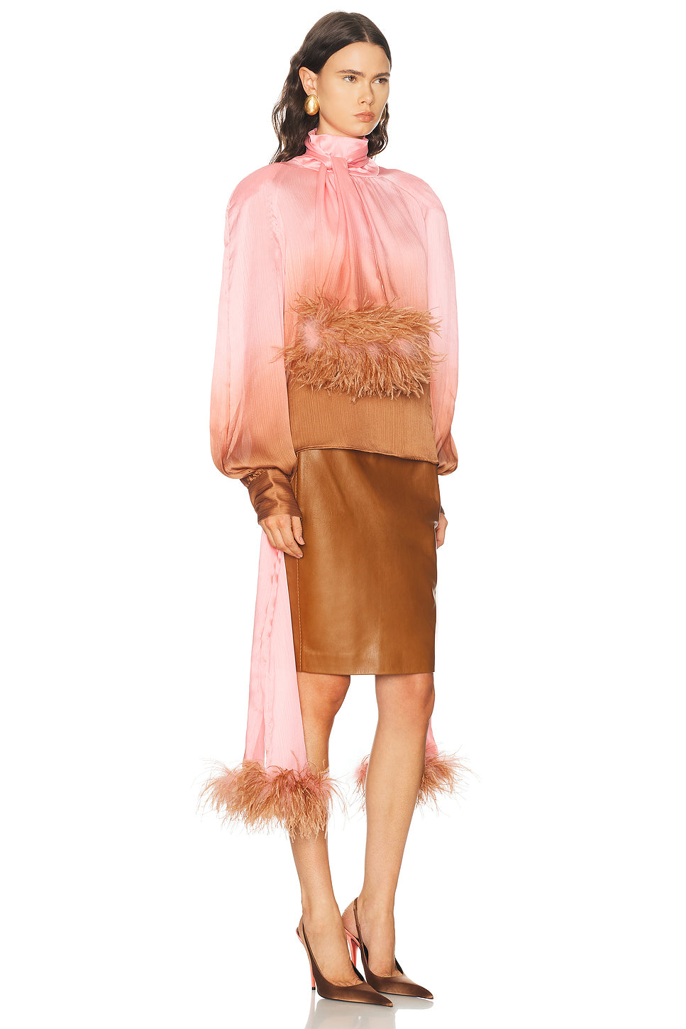 Long Sleeve Feather Top