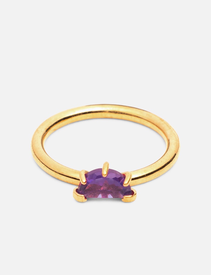 Half Cut Mini Amethyst Ring