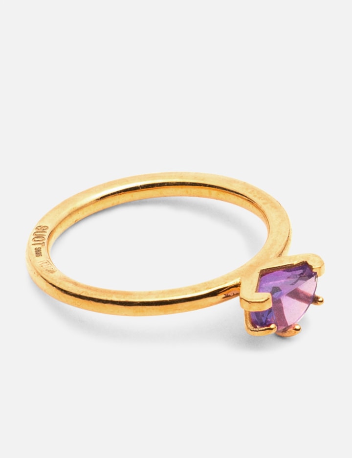 Half Cut Mini Amethyst Ring