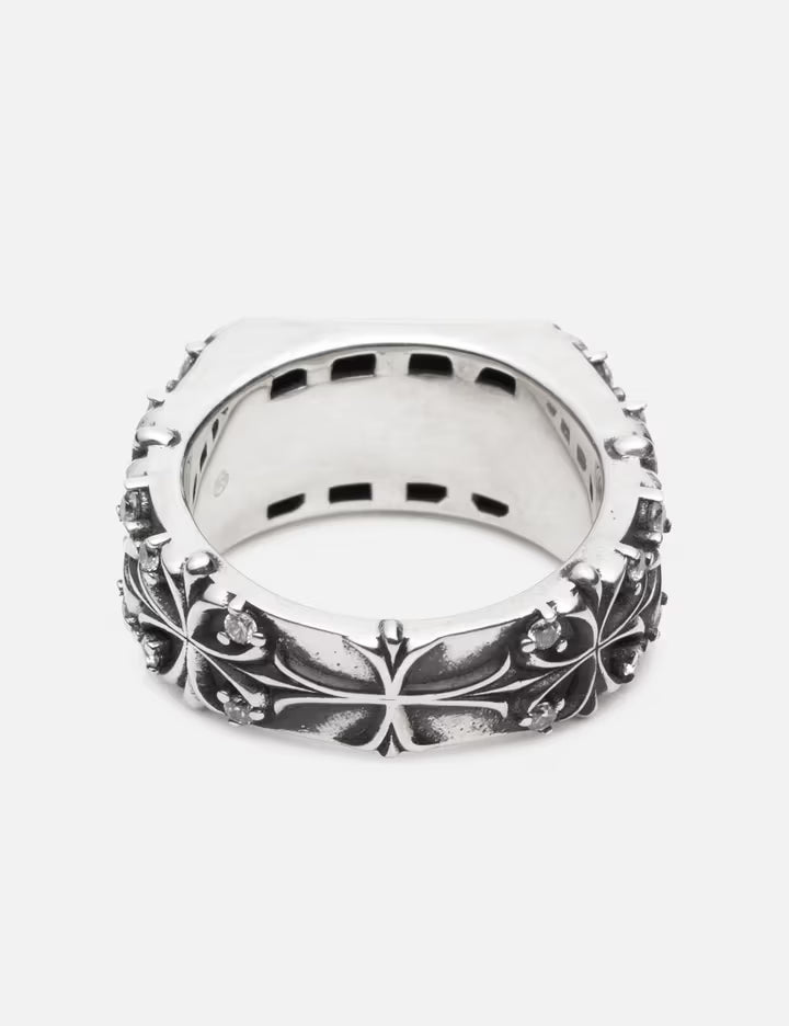 Maltese Cross Quadruplets Signet Ring (Oxidised)