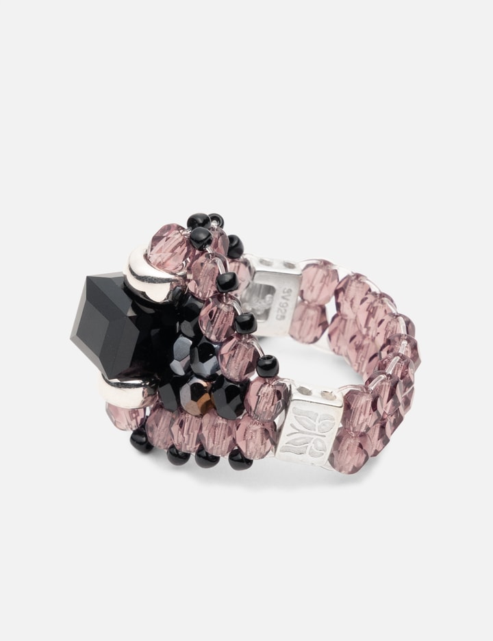 Needles x Tie A Knot Square Crystal Beads Ring