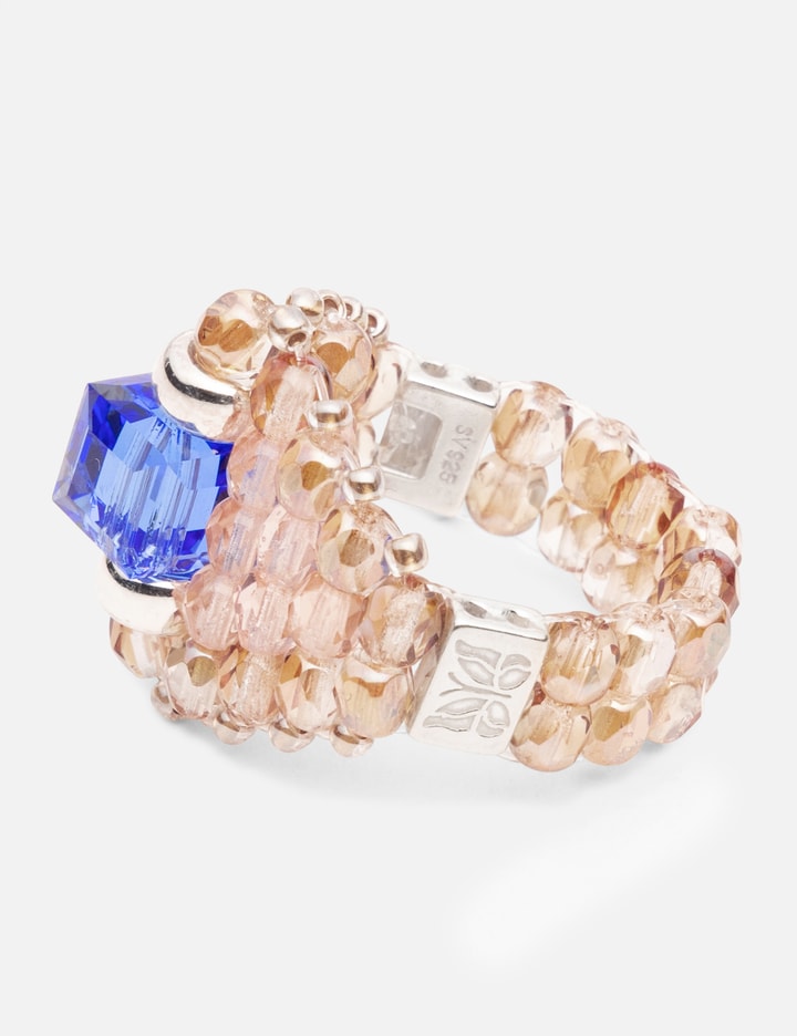 Needles x Tie A Knot Square Crystal Beads Ring