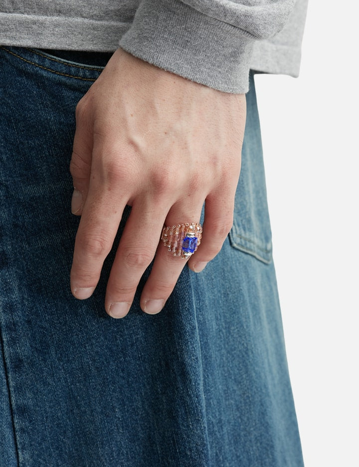 Needles x Tie A Knot Square Crystal Beads Ring