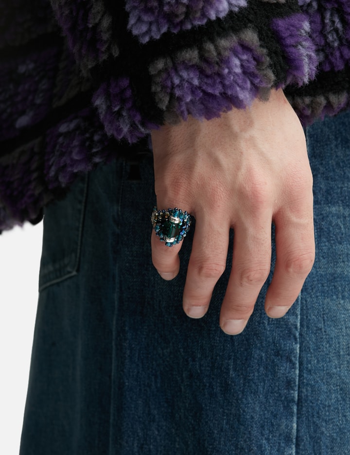 Needles x Tie A Knot Square Crystal Beads Ring