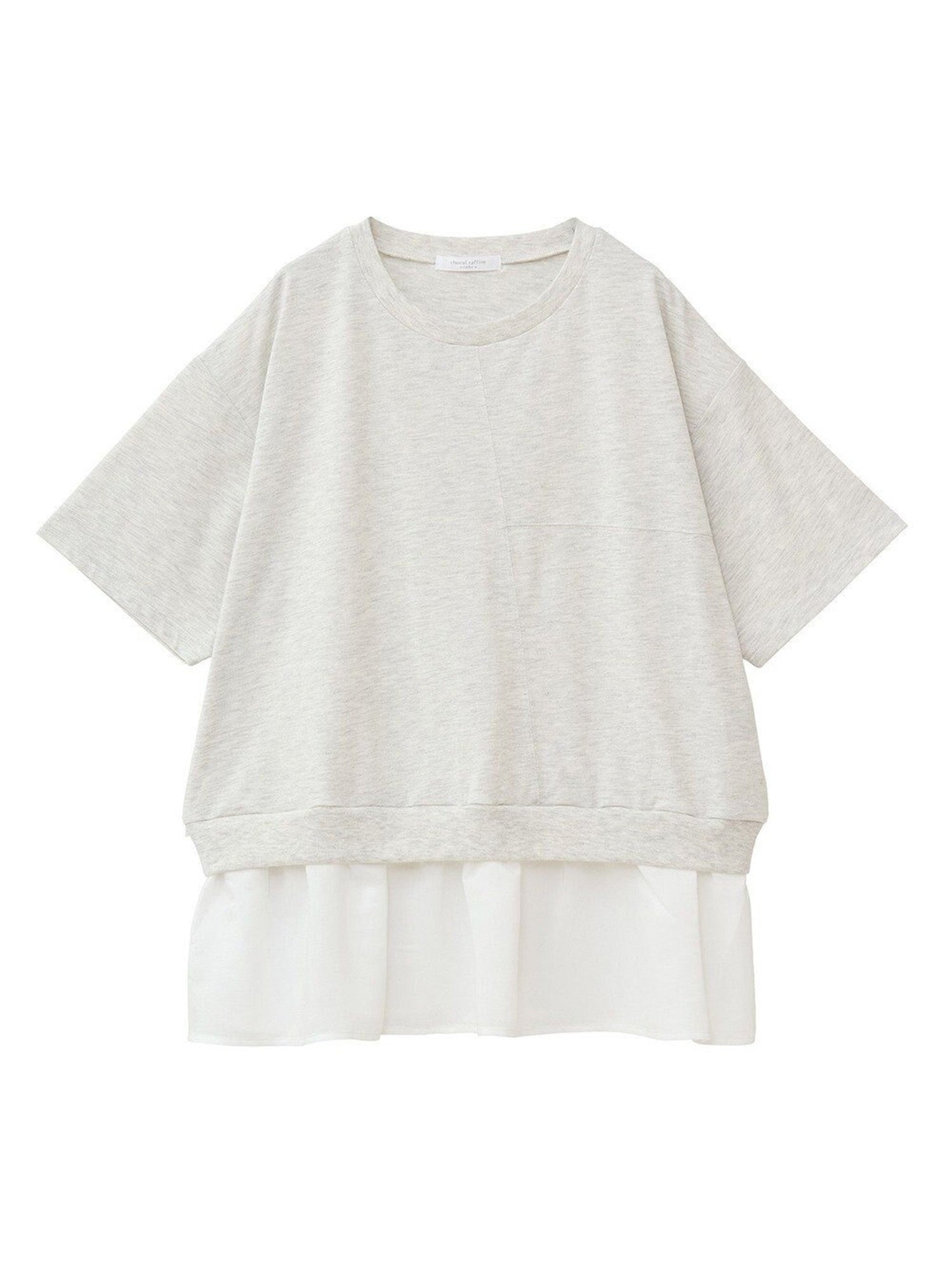 Rinoka Five-Quarter Sleeve Pullover With Ruffled Hem