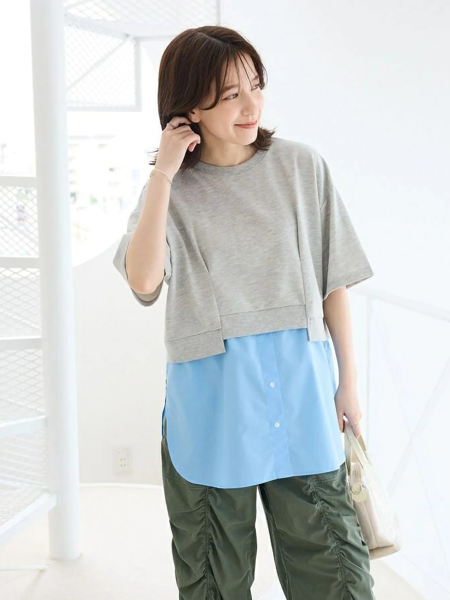 Ritsuka Hem-Tucked Mini Fleece Shirt