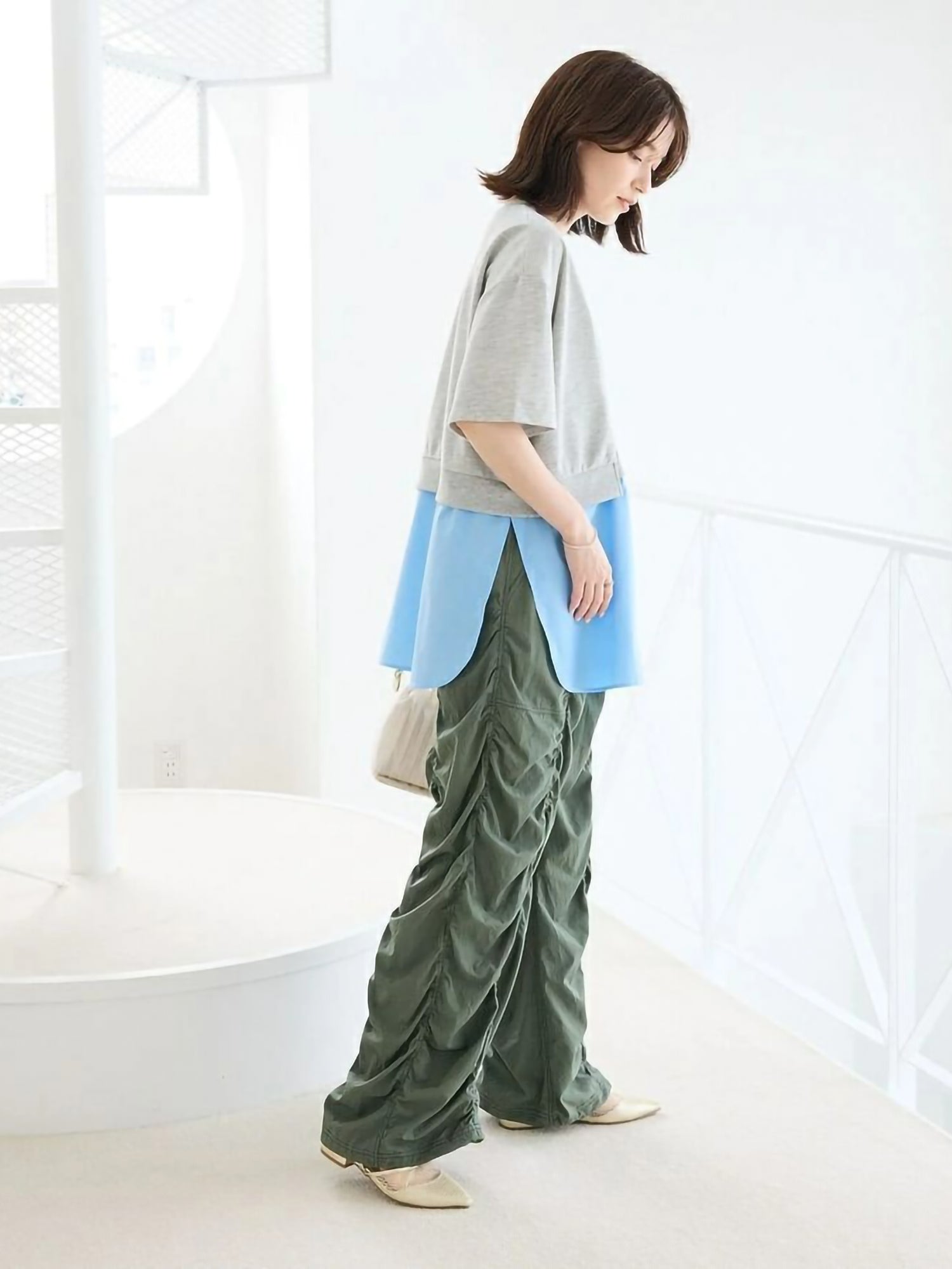 Ritsuka Hem-Tucked Mini Fleece Shirt