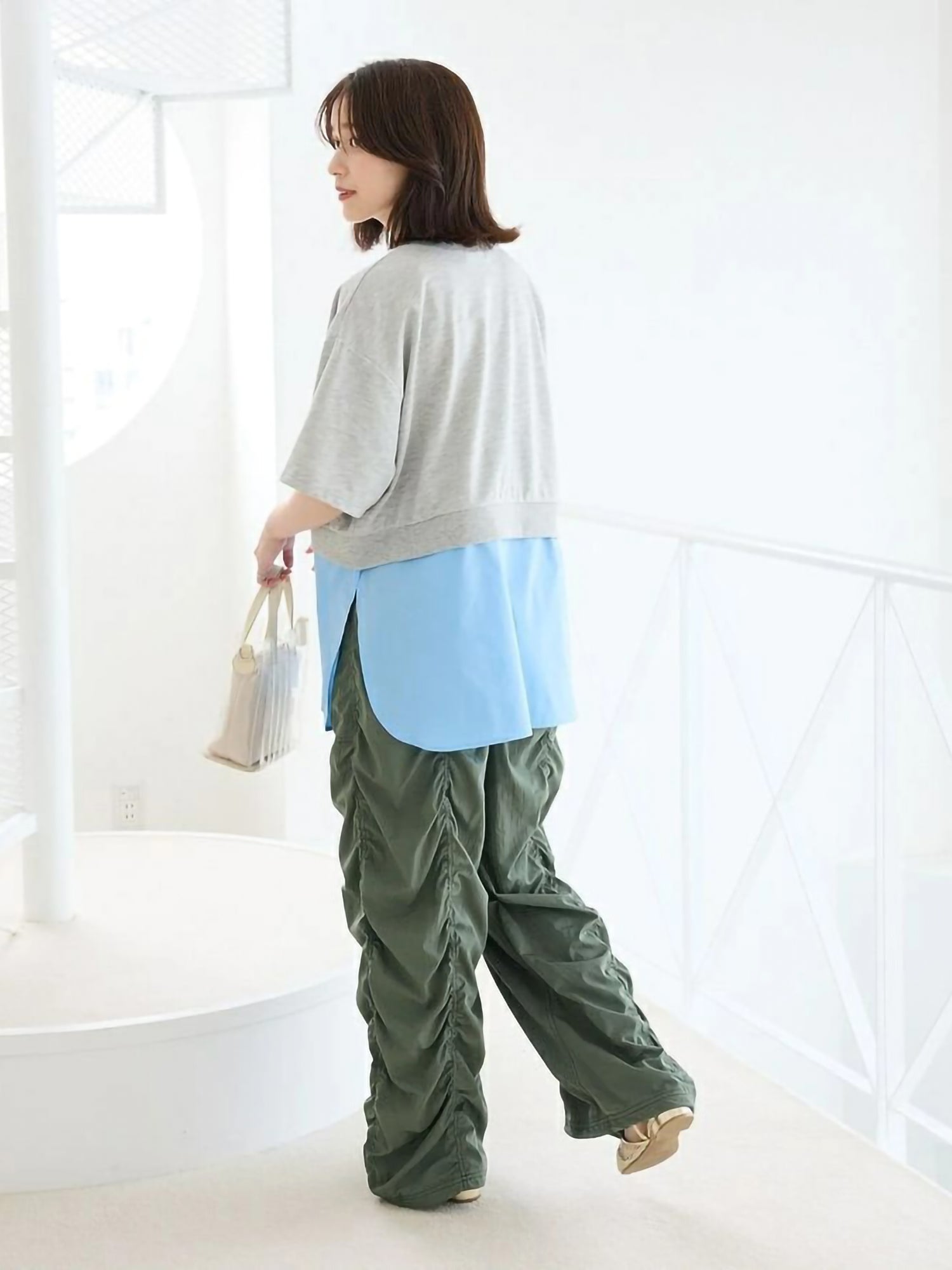Ritsuka Hem-Tucked Mini Fleece Shirt