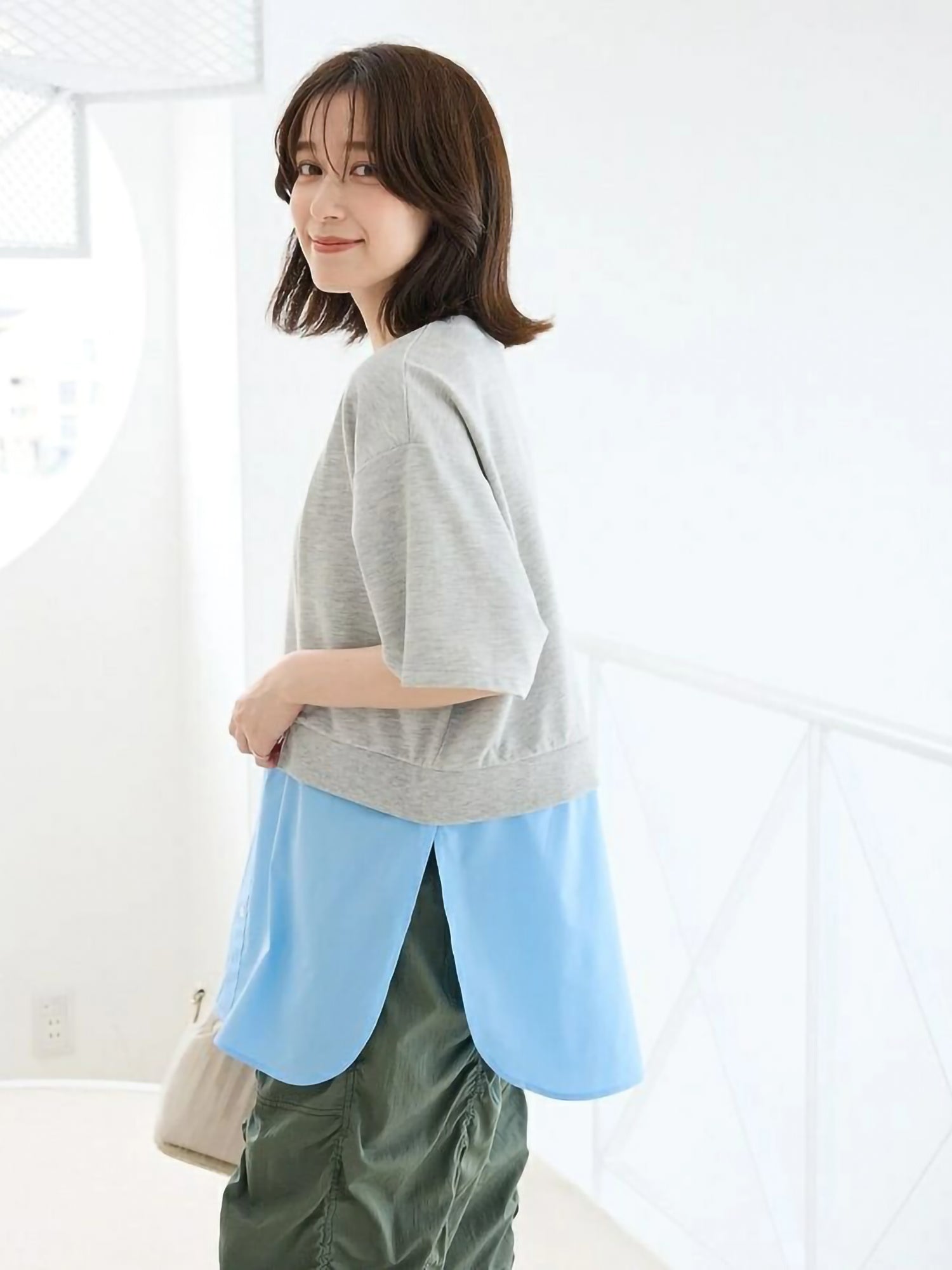 Ritsuka Hem-Tucked Mini Fleece Shirt