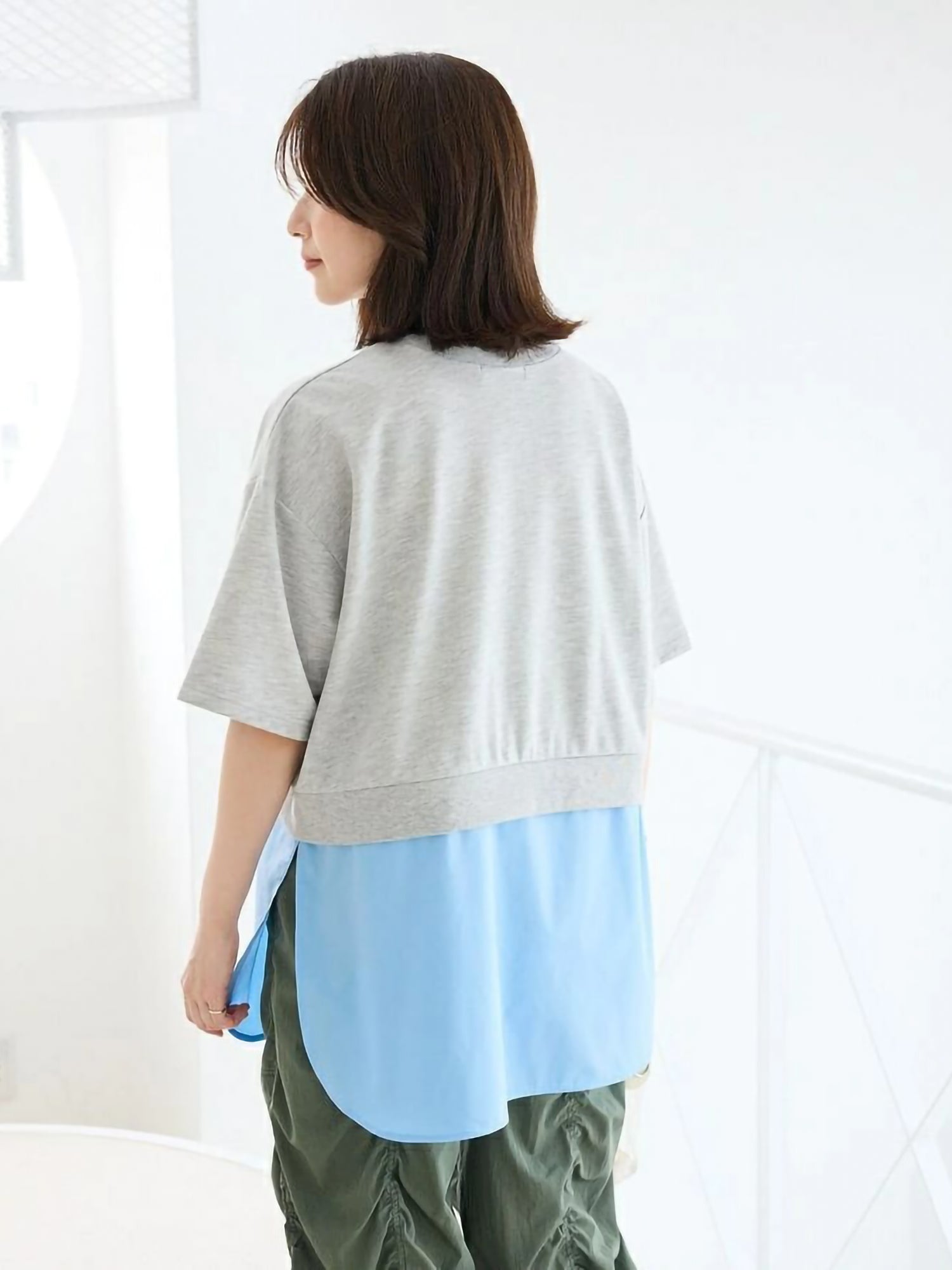Ritsuka Hem-Tucked Mini Fleece Shirt