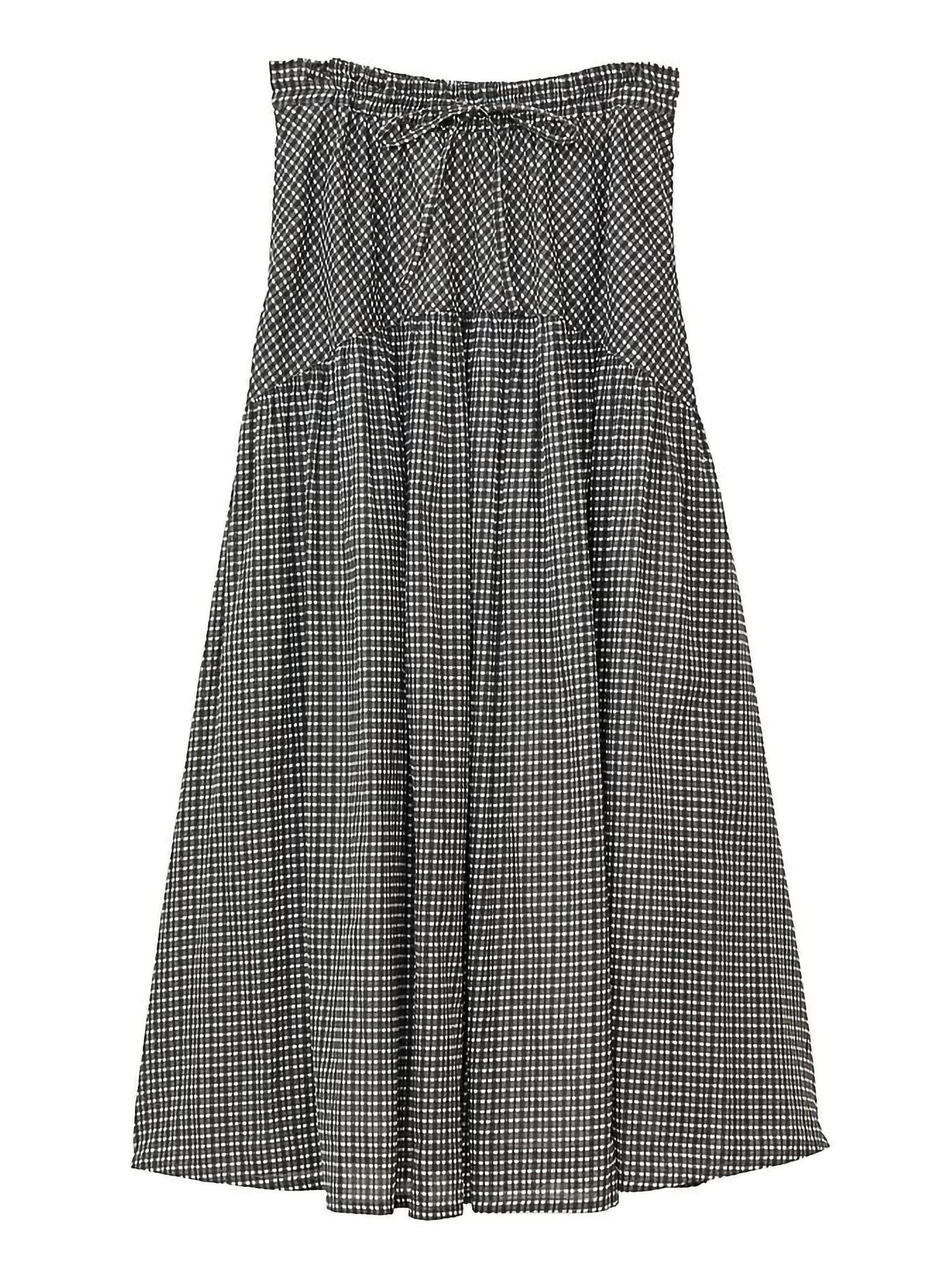 Ryota Gathered Skirt With Round Panel Pattern