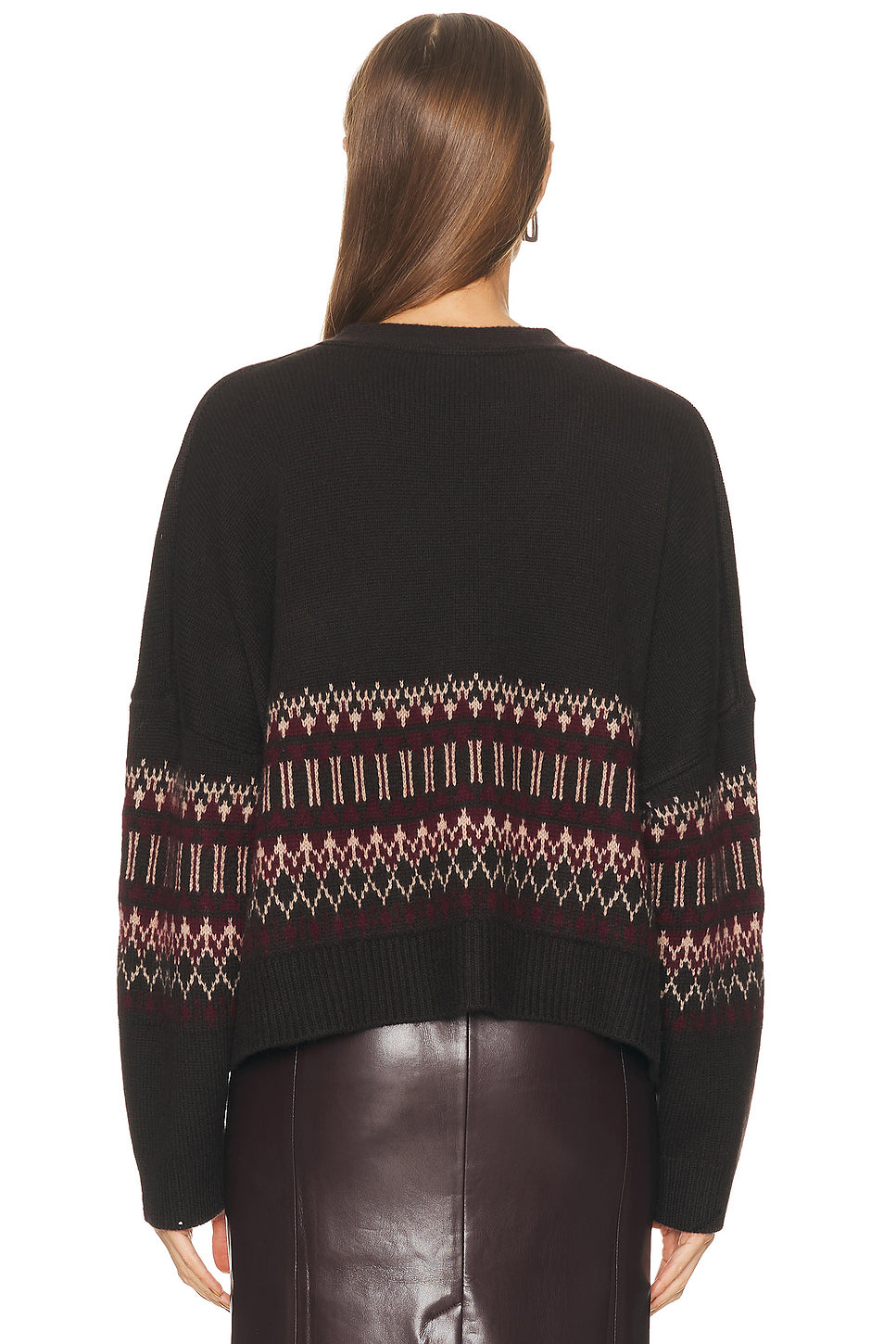 Elliot B Boxy Cropped Fairisle Cardigan
