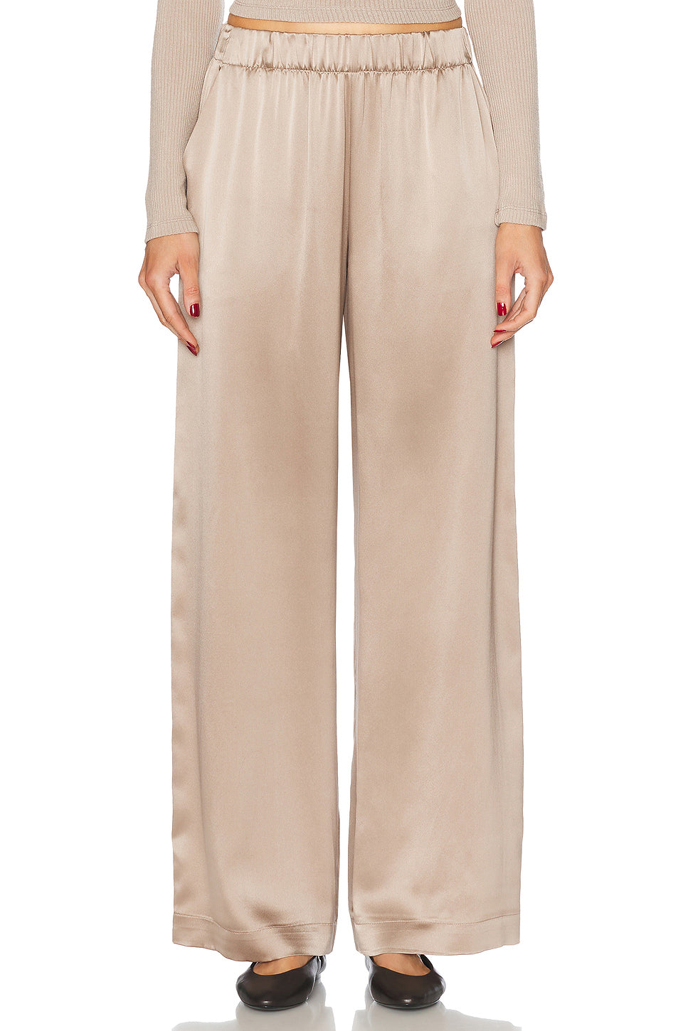 Brynn High Rise Pull On Wide Leg Pant