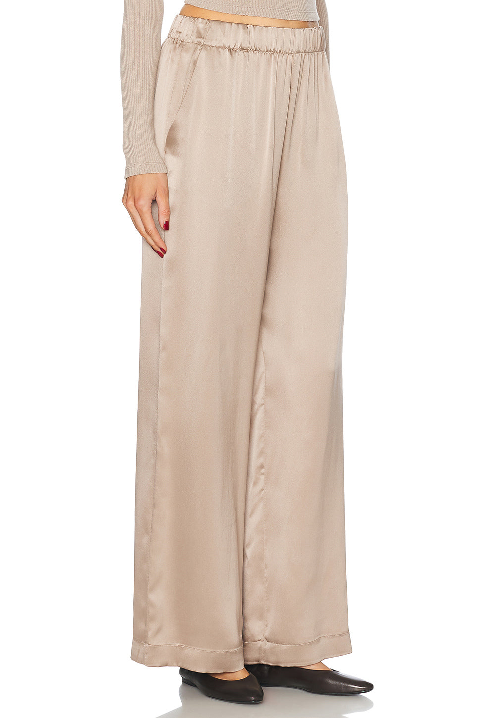 Brynn High Rise Pull On Wide Leg Pant