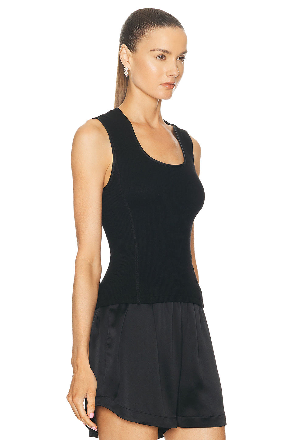 Sabrina Fitted Scoop Neck Tank Top With Seaming