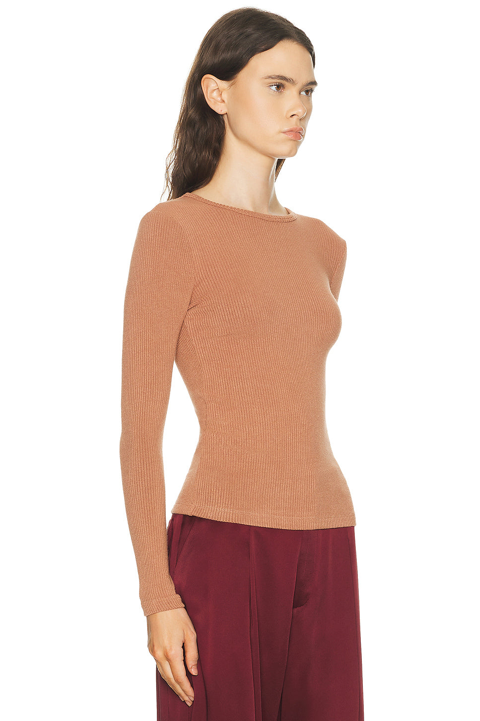 Quincy Long Sleeve Fitted Crewneck Tee