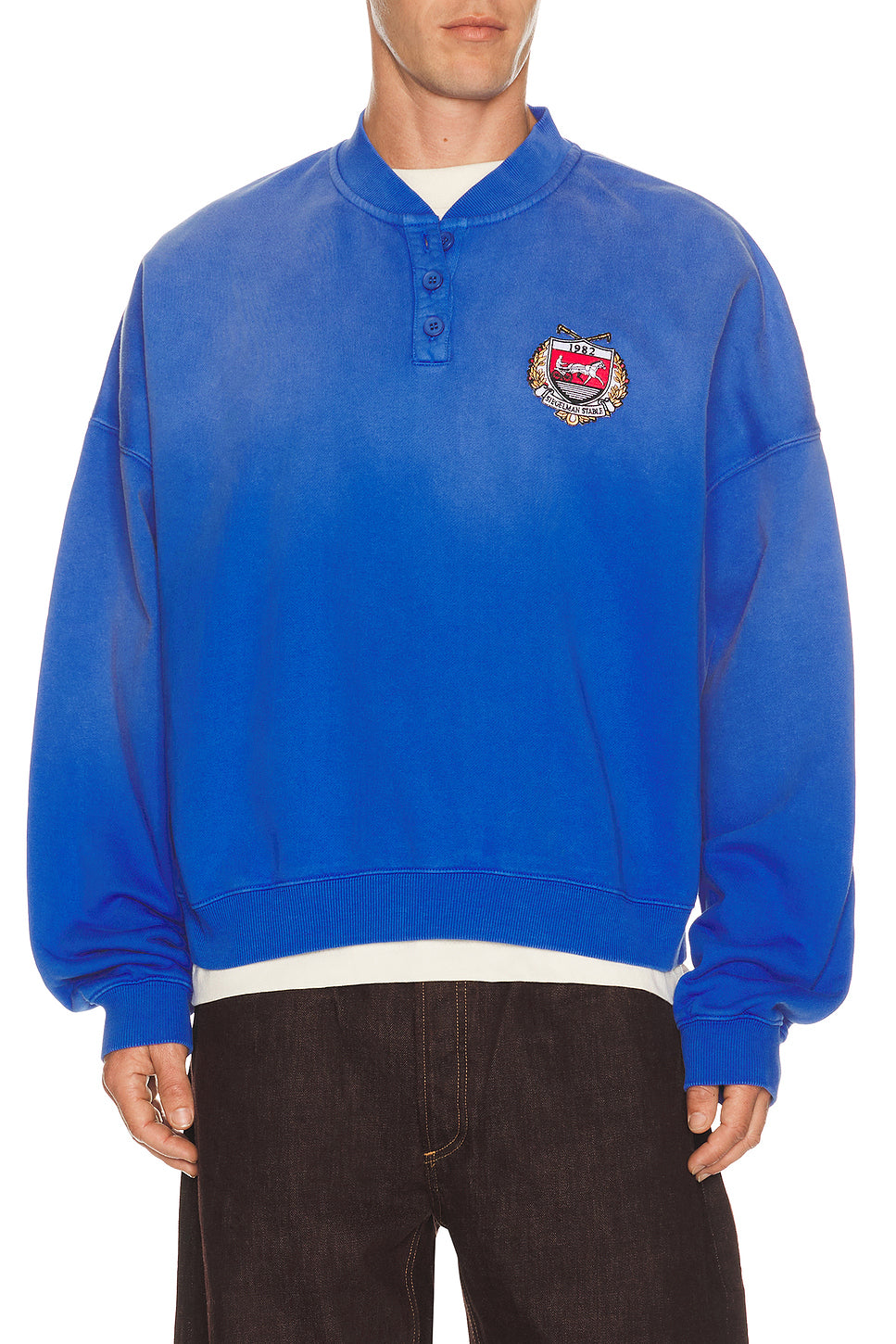 Crest Patch Henley Shirt