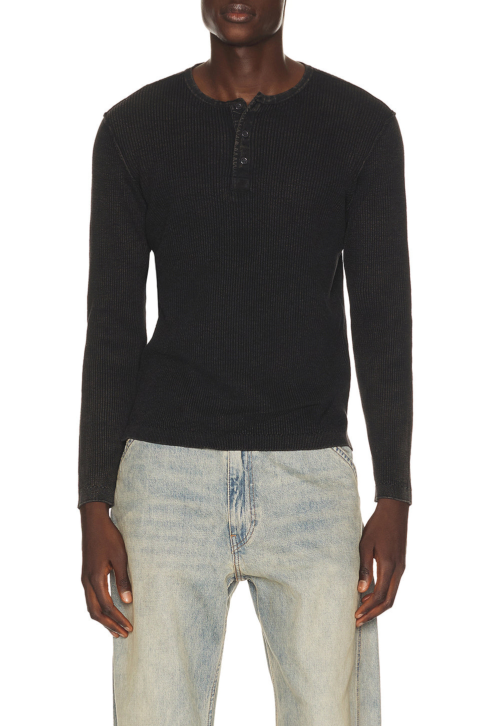 Stonewashed Henley Sweater
