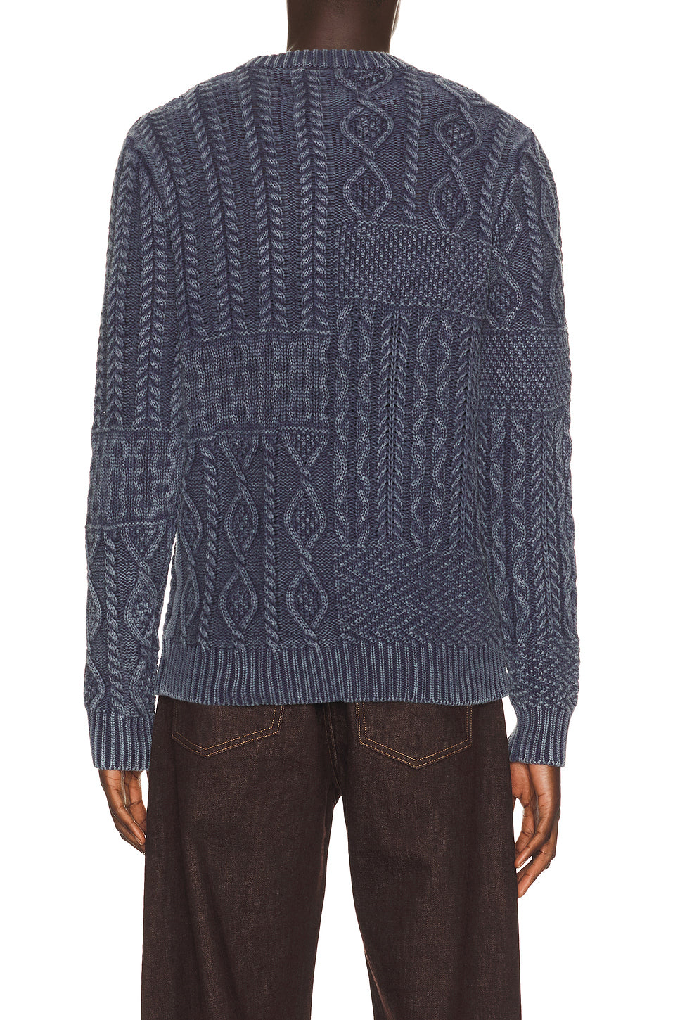 Stonewashed Patchwork Cotton Sweater