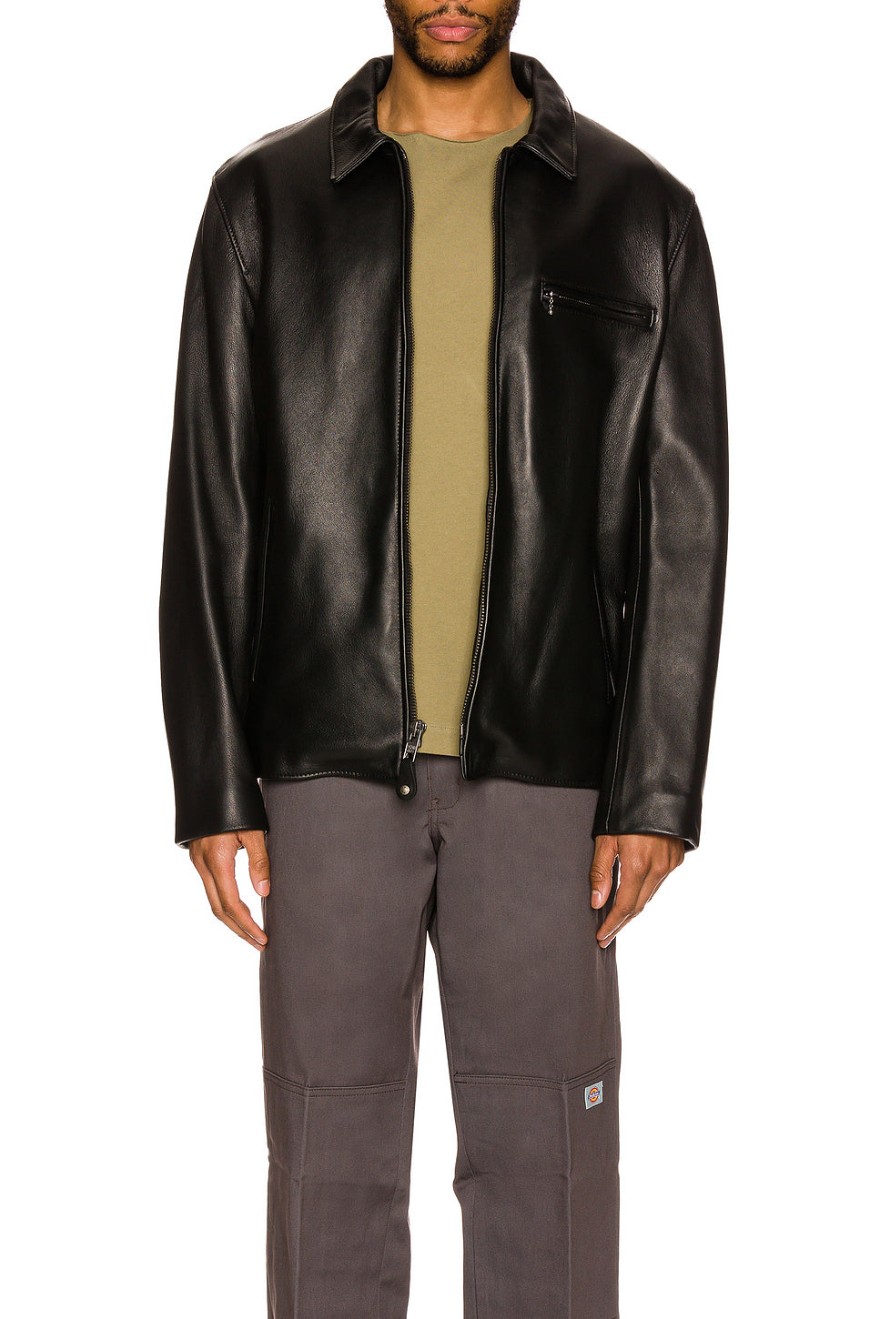 Collar Lamb Leather Jacket