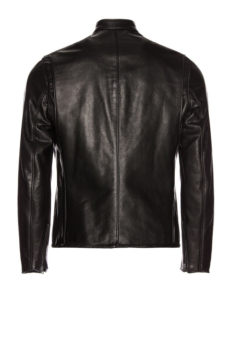 Waxed Natural Pebbled Cowhide Cafe Leather Jacket