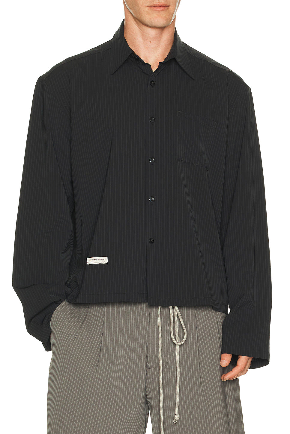 Long Sleeve Cropped Casual Shirt